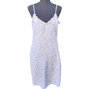 Elevator Disco Blue Floral Sleeveless Midi Dress